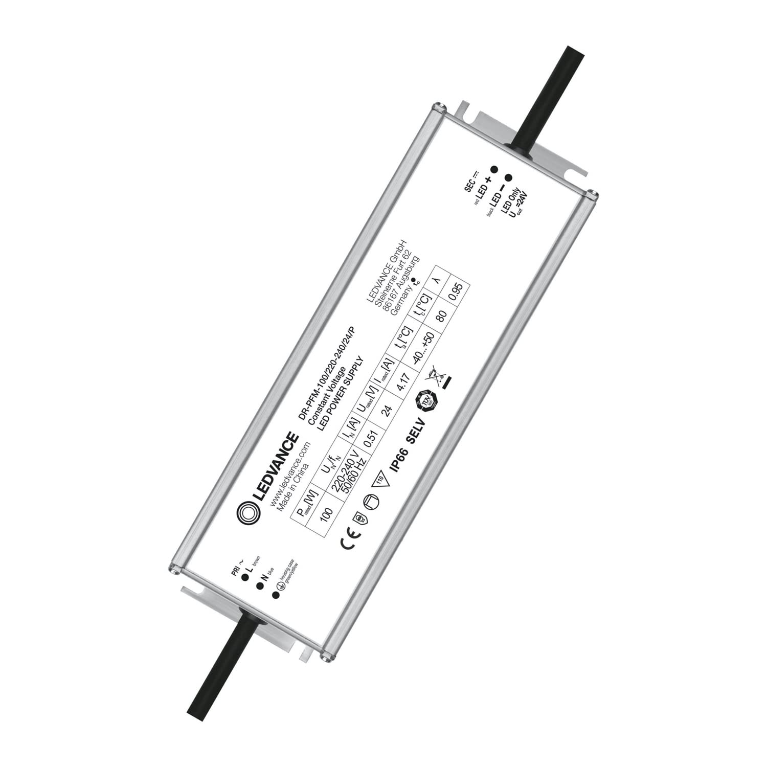 LEDVANCE elektronisches Vorschaltgerät (EVG), LED DRIVER OUTDOOR PERFORMANCE, EVG LED CV, DR-PFM-100/220-240/24/P