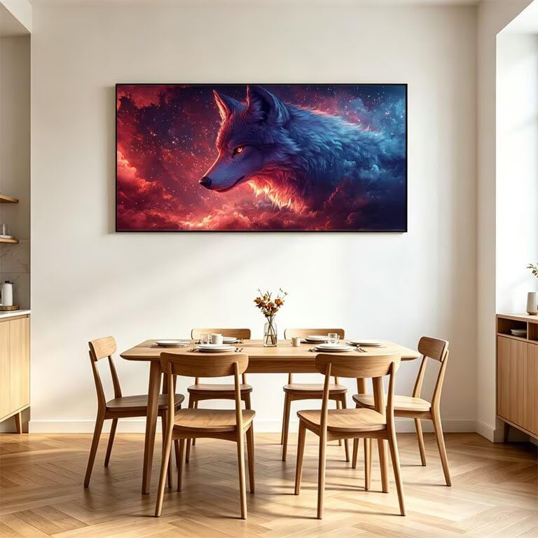 Lobo pintura por números adultos para cuadros decoración salón modernos 70x140cm 4