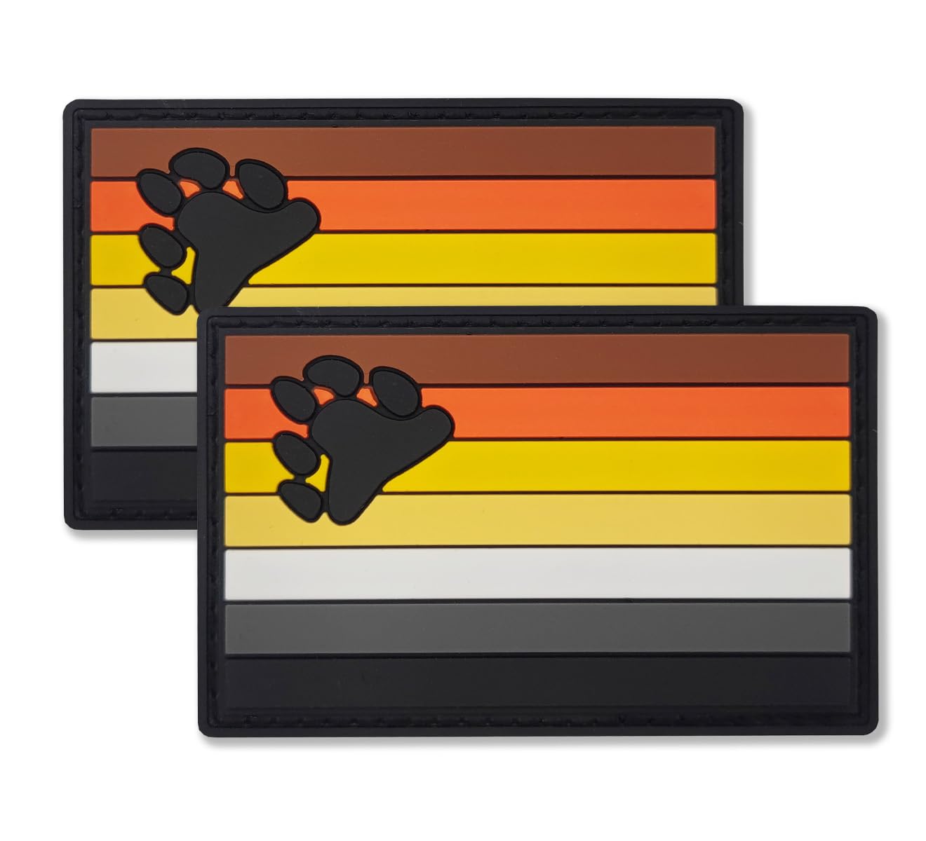 QQSD Bear Pride Flag Patch Tactical Military Bear Brotherhood Patches - PVC Hook and Loop Fastener Patch, 2 Pack
