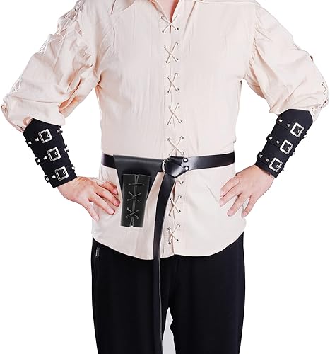 Miniatura 6 de Cinturón medieval renacentista con espada de daga y rana de cuero, funda de espada para Halloween, disfraz de guerrero vikingo, disfraz de caballero