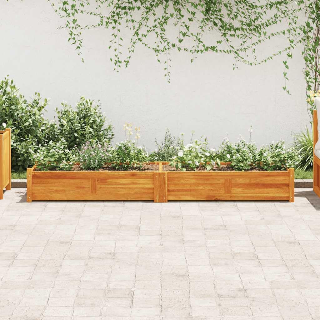 Large Acacia Wood Raised Garden Bed 78.7 x 19.7 x 9.8 in Rustic Planter Box Outdoor for Patio Balcony Deck Herb Flower Vegetables