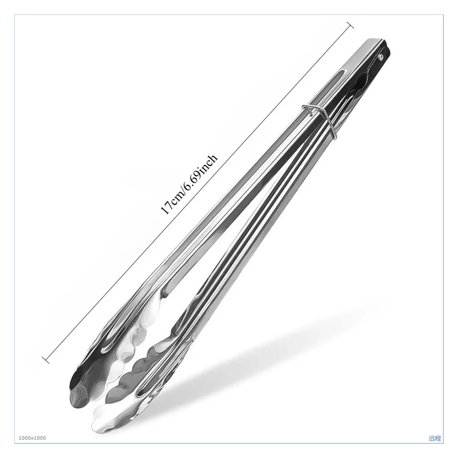 Pinzas for barbacoa de acero inoxidable, mango largo antideslizante for asar/hornear/ensalada/cubitos de hielo, herramientas de cocina aptas for lavavajillas, 5/1 ud.(17cm- 5pcs)