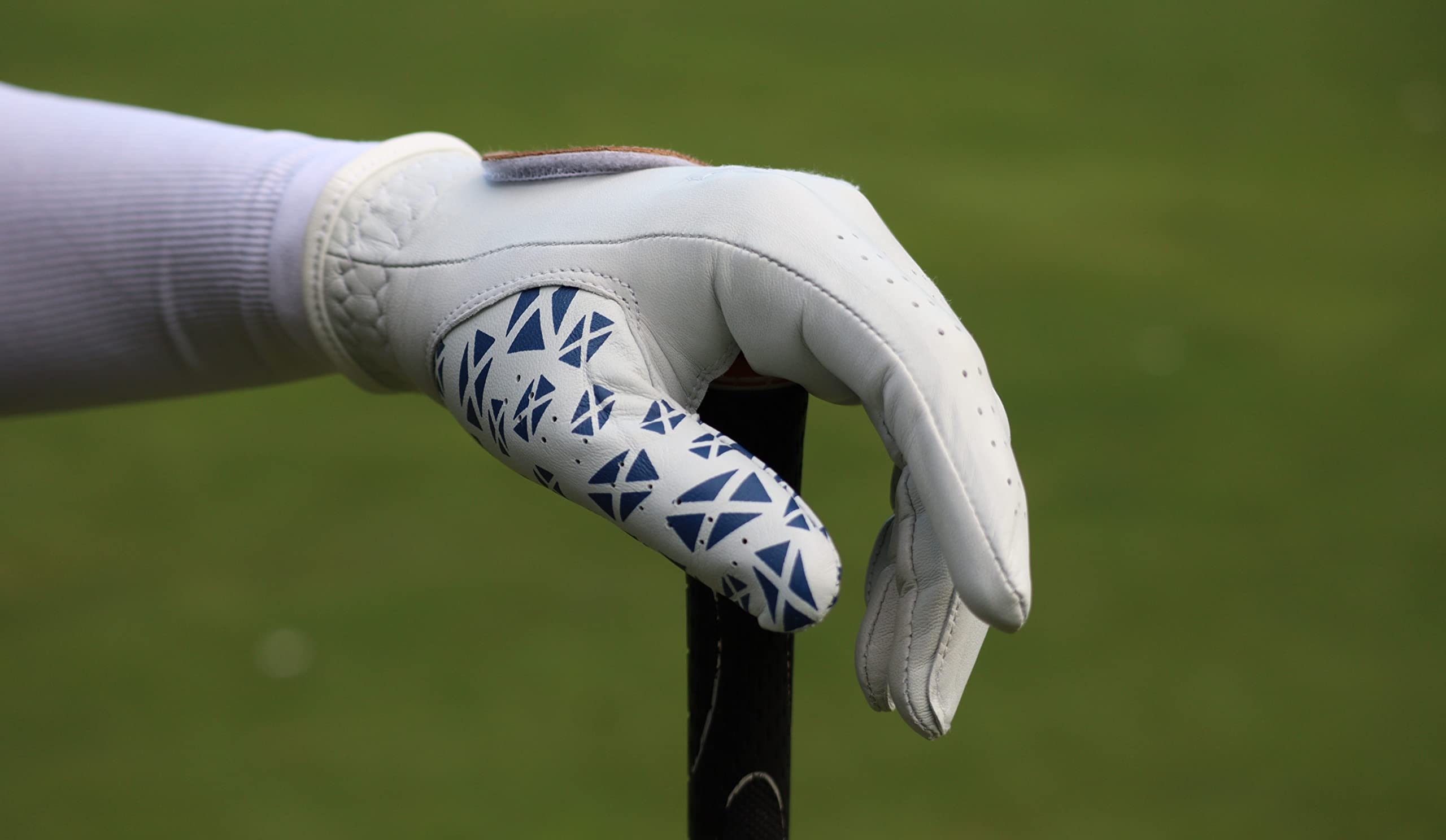 DEGA Golf Gloves 2 Pack 100% Cabretta Leather Golf Glove Men Left Hand Thumb Printed Designs (S, Scotland Flag) - Image 2