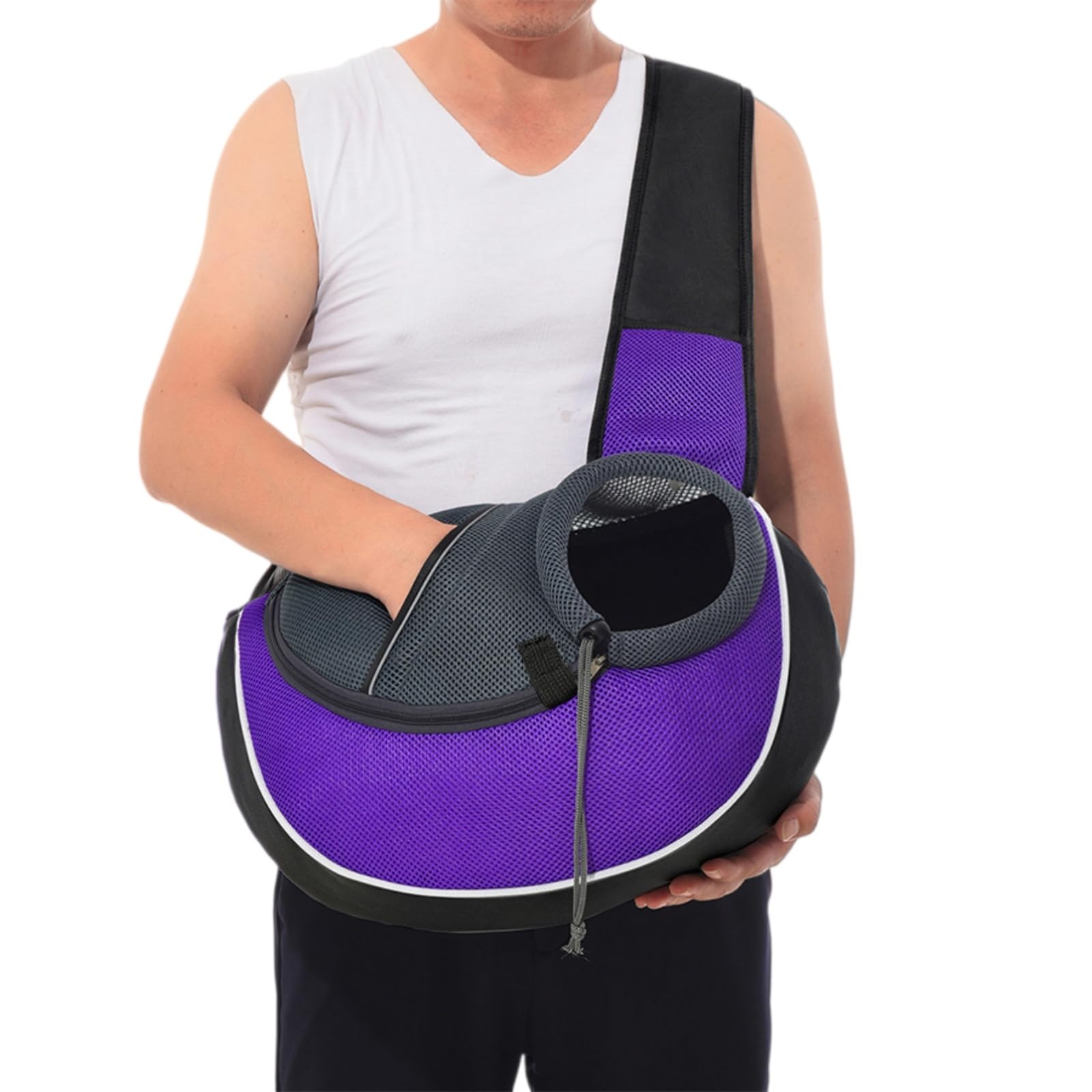 Veslyn Pet Travel Bag Single Shoulder Carrier Backpack For Small Dogs & Cats, Oxford Mesh Breathable Crossbody Puppies-purple-s