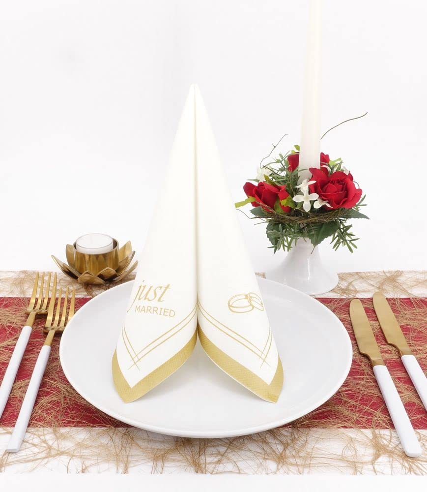Mank Airlaid Servietten Gold 40x40cm - Premium Einweg Servietten 50 Stück