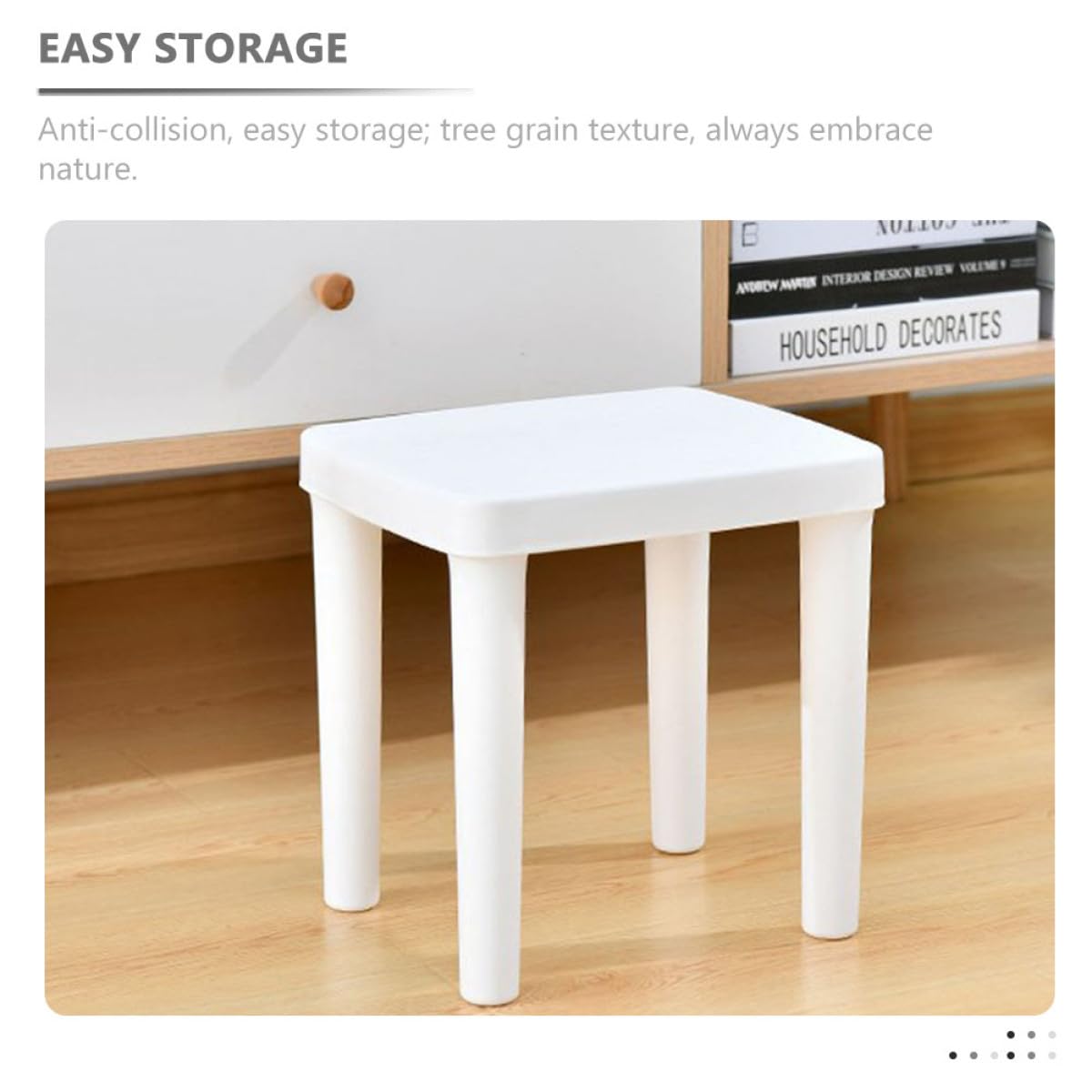 Toyvian Sgabello Antiscivolo per Ragazzi in Plastica Bianca Struttura Triangolare Stabile, Scalino Decorativo per Bagno e Cameretta