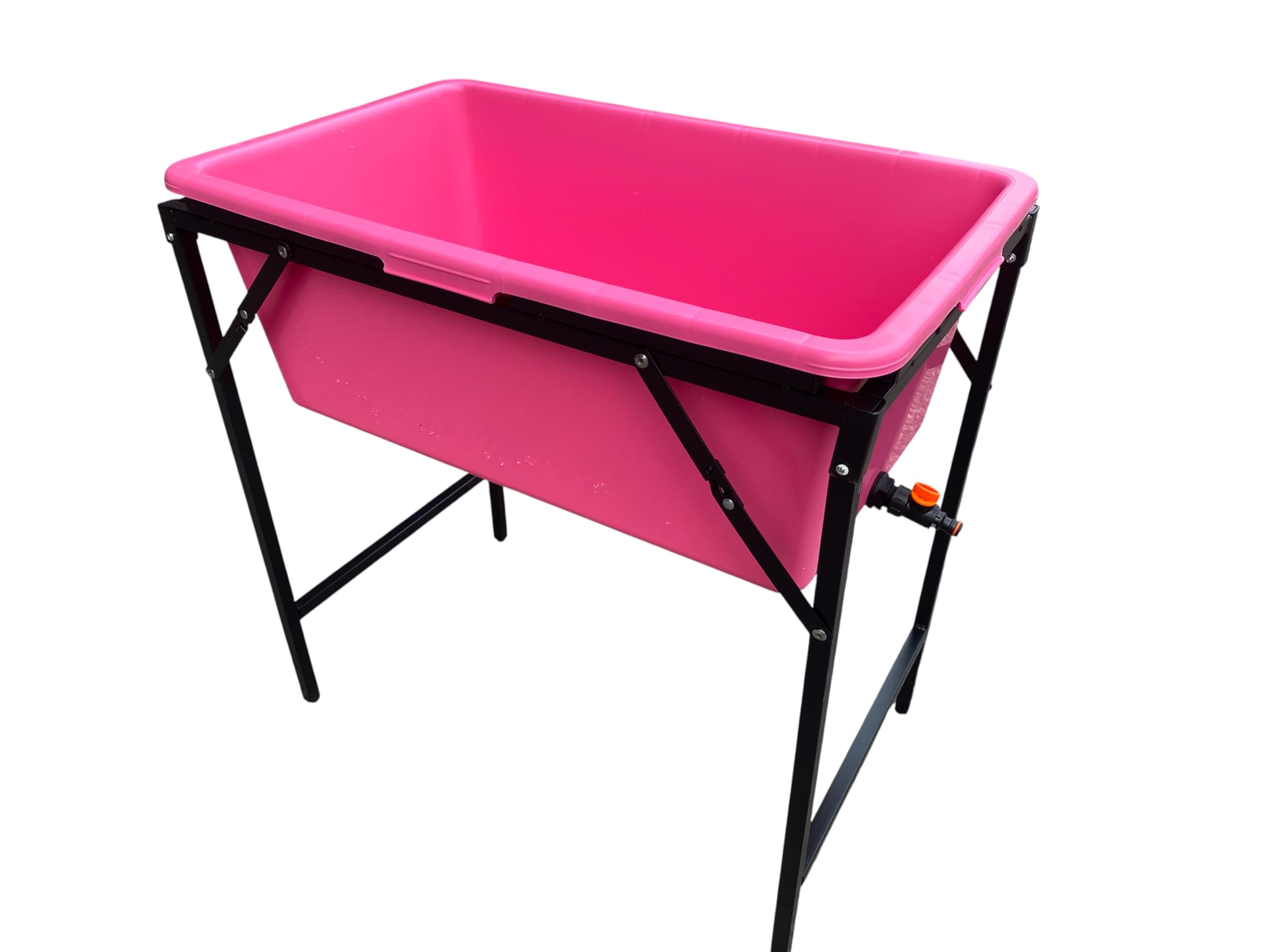 Dog Bath Tub 90l Capacity With Drain Tap (fits spaniel size dog) Available With Stand or Freestanding Pink,Blue or Black (pink with stand)