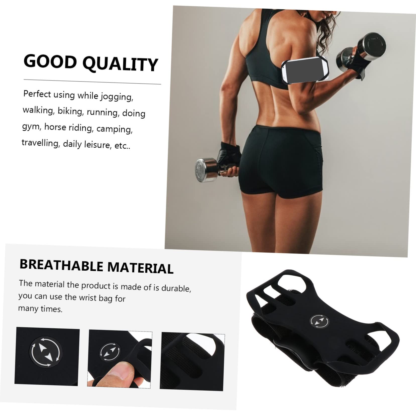 SHINEOFI 3 Set Smartphone Braccio e Rimovibile Marsupio Sportivo per Allenamenti e Attività Nero Adatta per Sport