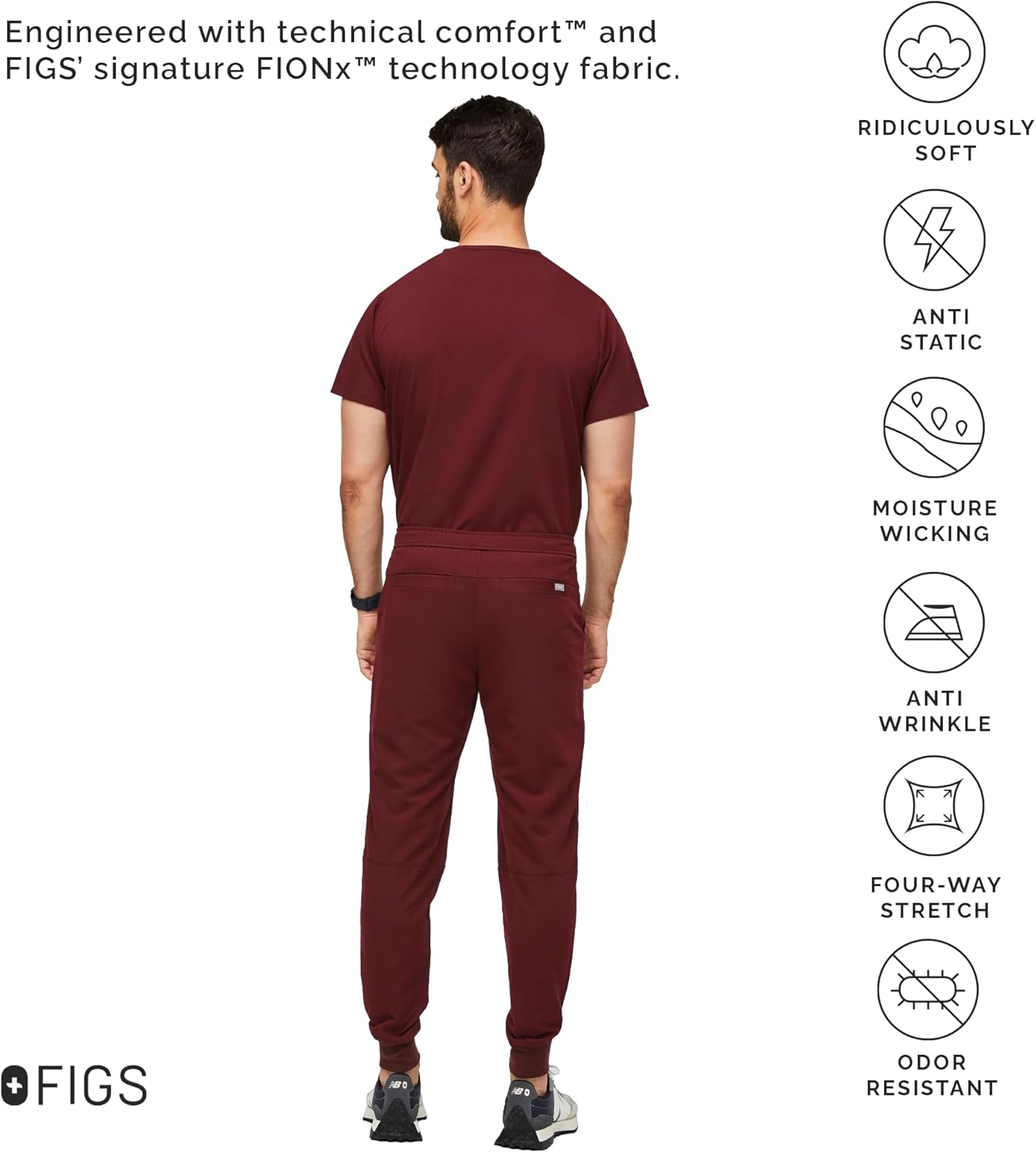 FIGS Tansen Jogger Scrub Pants for Men — Slim Fit, 5 Pockets, 4-Way Stretch, Anti-Wrinkle