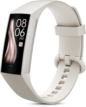 Zeacool Fitness Tracker with Heart Rate Blood Oxygen Blood Pressure Sleep Monitor,1.10AMOLED Touch Color Screen,IP67 Waterproof Activity Tracker,Step Counter for Walking for Women Men Beige