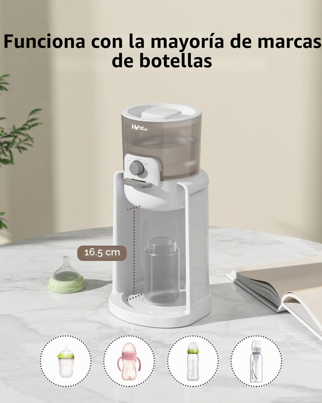 Calentador de agua, fabricante de fórmulas, calentador de biberones con luz nocturna, control de 4 temperaturas y 72 horas para mantener el calor, dispensa al instante agua caliente a una temperatura