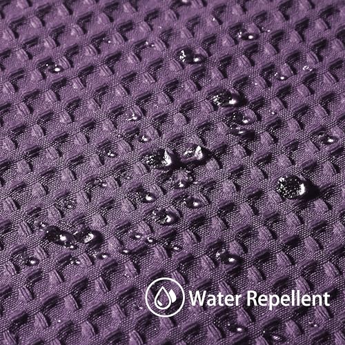 Waffle Weave Shower Curtain with Stainless Steel Hooks - 256 GSM Heavy Duty Fabric Bath Curtains, Hotel Luxury Quality, Water Resistant, Machine Washable, Weighted Hem, 60 x 72 Inches (Purple) by VANZAVANZU - Image 3