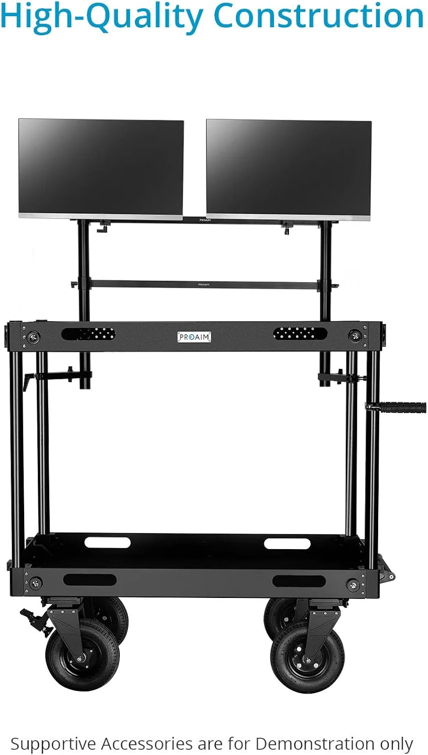 PROAIM Multi Monitor Mounting System for Video Camera Production Carts. 5/8” Baby Pin Mount. Clamping Range: 38mm. Payload up to 27kg/60lb. (P-MLMT-M2)