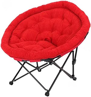 Silla Rollsnownow Cubierta de Asiento roja Plegable Individual Moon Chair Lounge Chair Lunch Break Sleeping Couch