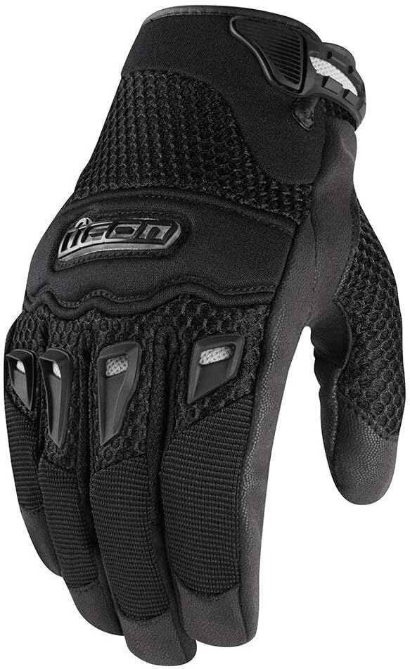 Icon Twenty-Niner Motorcycle Gloves Black Mesh Street Sport Cruiser Riding Gloves