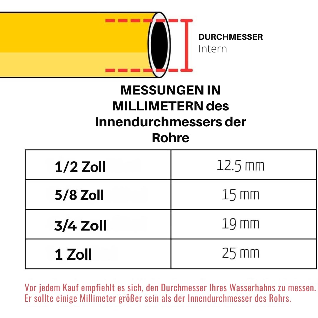 MAKA Gartenschlauch, 6 Schichten 12,5 mm Druck 40 Bar, Gartenschlauch Flexibel, Wasserschlauch Doppelte mit Gewebeeinlage, Torsionsfrei, Hitze- und Frostbeständig, UV-beständig (1/2 Zoll 25 Meter)