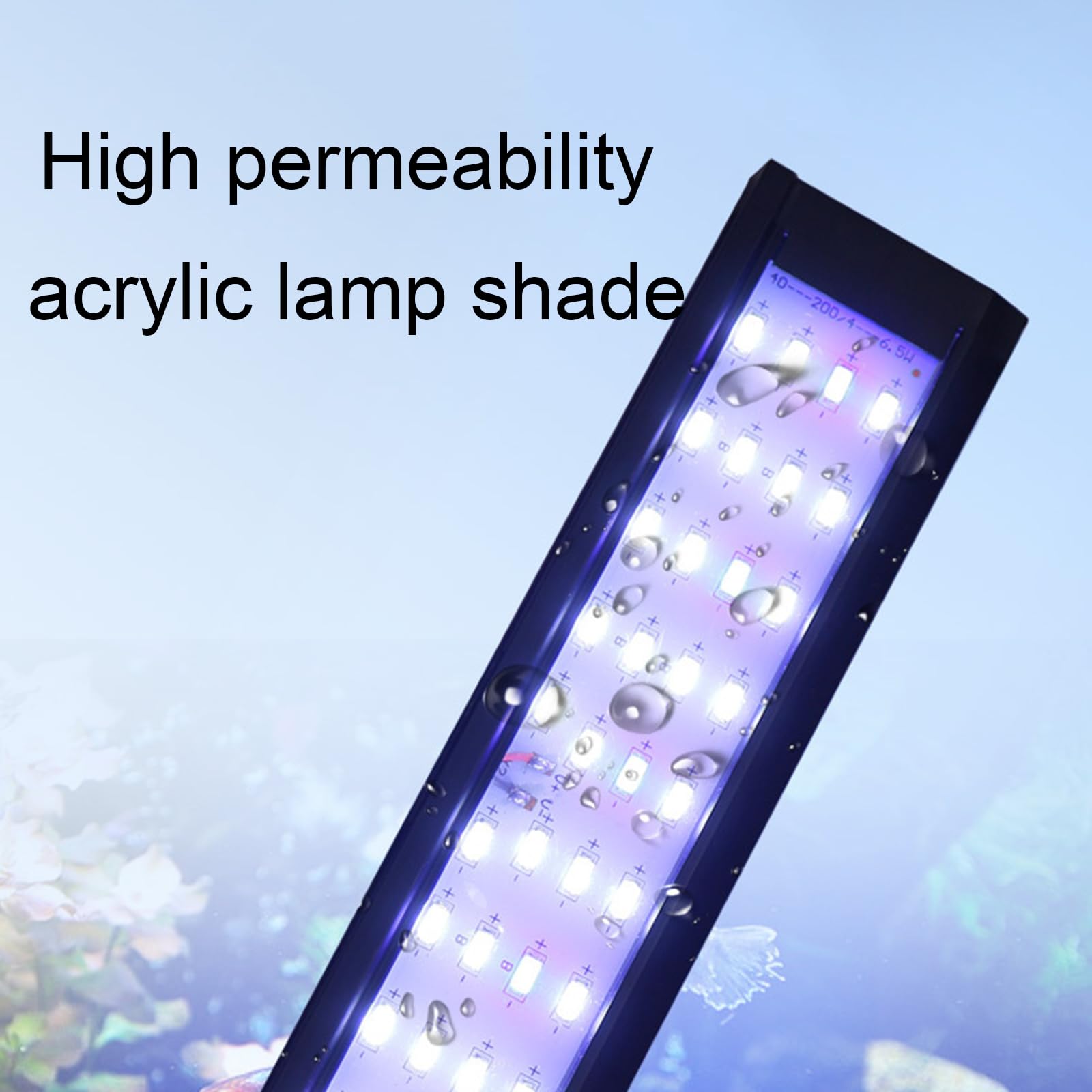 Luces de acuario, iluminación que cambia de color, adecuadas para vidrio de grosor inferior o igual a 8 mm, adecuadas para cultivar peceras de agua dulce de agua salada, 9 W