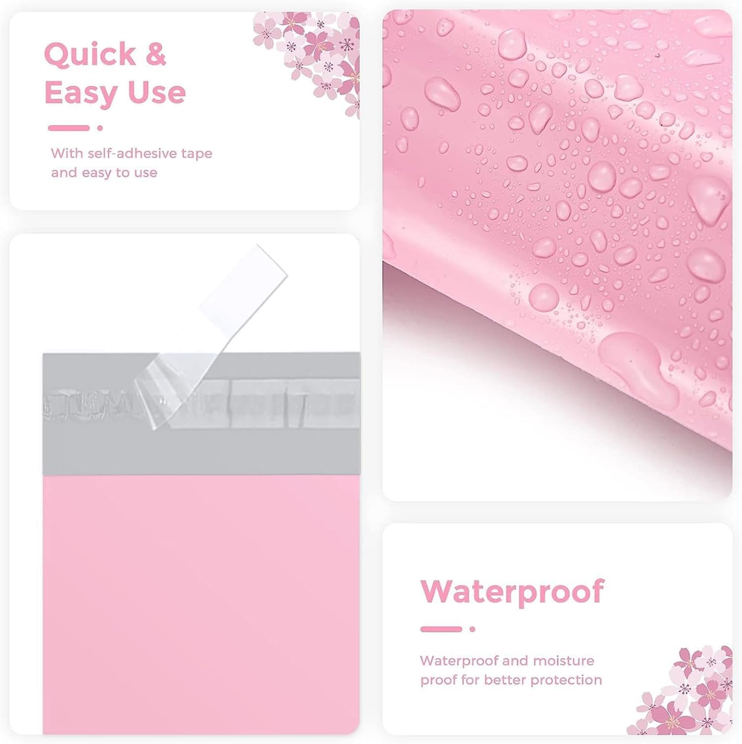 Metronic Poly Mailers 19x24 Inch 500 Pcs, Large Shipping Bags for Clothes, Shipping Envelopes for Small Business, Strong Adhensive Mailing Bags Packaging Bags, Light Pink