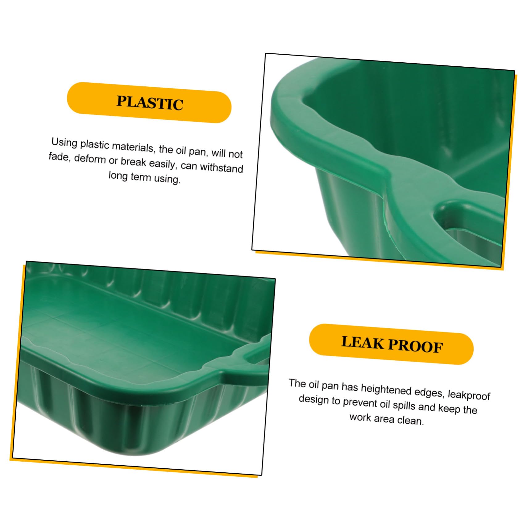 Bac de Vidange Huile en Plastique Vert 60x39x9cm pour Entretien Auto
