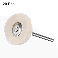 Vista 3 de uxcell Rueda de almohadilla de pulido de 1 pulgada de algodón con mango de 1/8 pulgadas para colector de aluminio, acero inoxidable, cromo blanco