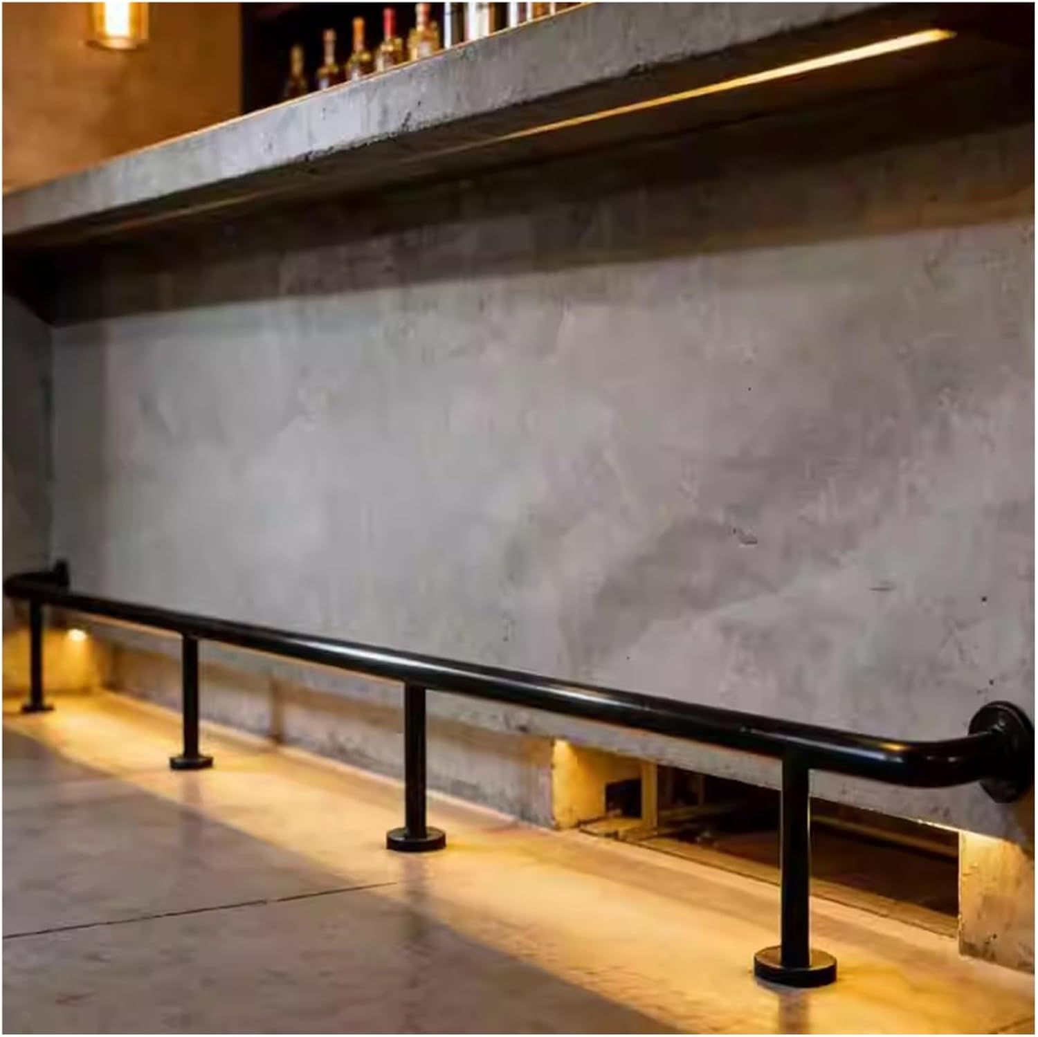 Black Stainless Steel Foot Railing Bar - 4' 5' 6' 8' 9' 10' Foot Rest for Restaurants, Pubs & Kitchen Islands - Durable Leg Support Rail with Screws (240cm/7.8ft, 2 Sections)