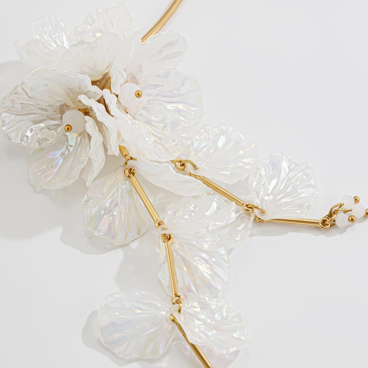 Women's Metallic Oversized Flower Open Choker - Gold Plated Tribal Vintage Boho Vacation Party Statement Necklace Fashion Costume Jewelry - Image 3