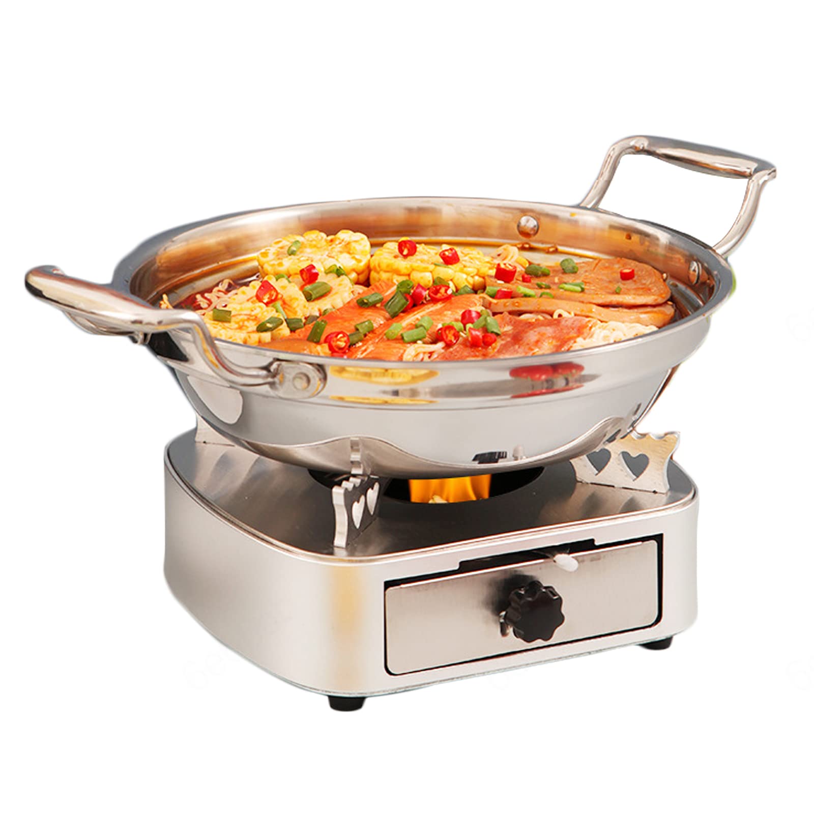 Spirituskocher für Innenraum Campingkocher, Mini Camping Alkoholkocher, Tragbarer Campingkocher Spiritusbrenner, Alcohol Stove Spirituskocher für Innenraum, Leicht Zu Tragen,Silver