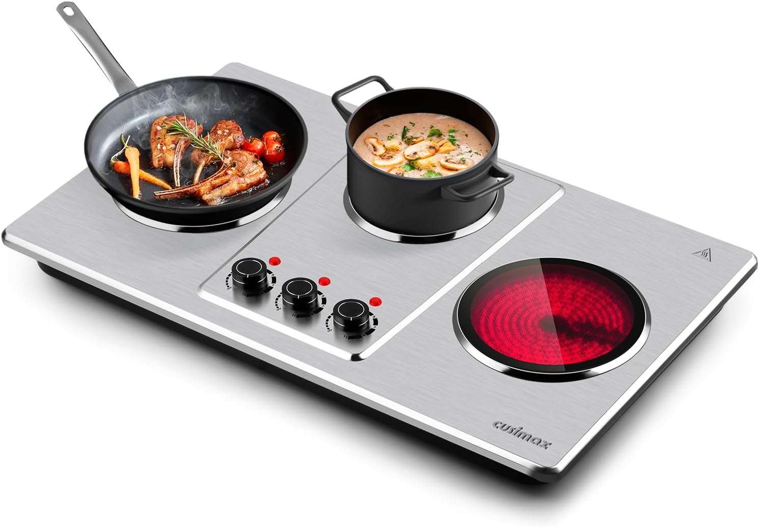 1800W Infrared Double Burner Electric Hot Plate – Portable Cooktop For Dorms, Camping & Small Kitchens