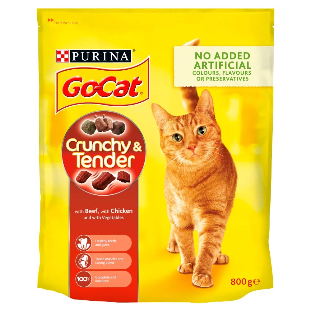 Go-Cat Trockenfutter Für Indoor-Katzen – Mit Rind, Huhn & Gemüse, 800 G, Reduziert Haarballen, Fördert Gesunde Verdauung