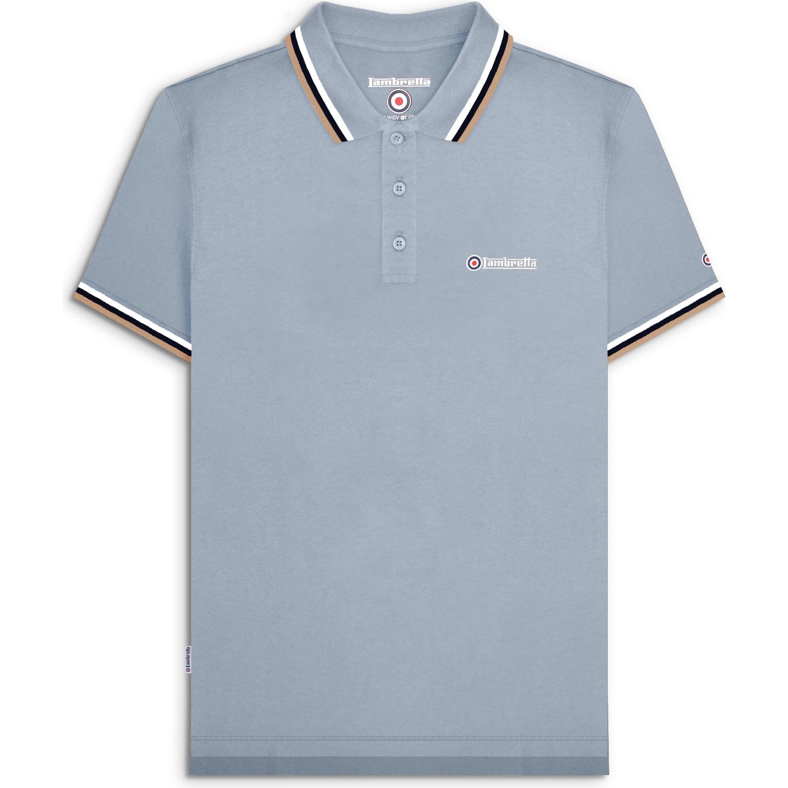 Lambretta Mens Short Sleeve Polo Shirt (UK, Alpha, 4XL, Regular, Regular, Dusky Blue)