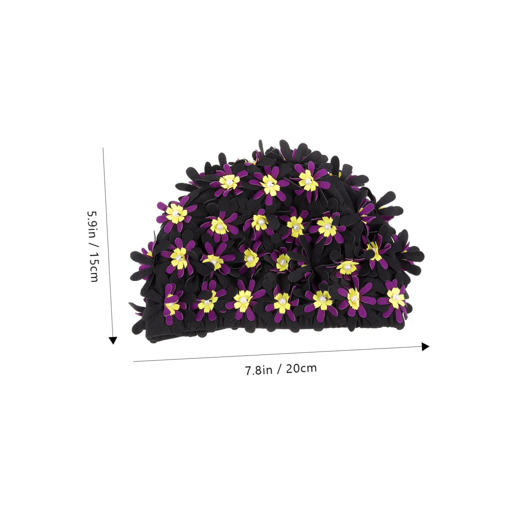 TOYANDONA Aumentar El Sombrero De Natación De Flores Gorro De Baño De Tela para Mujer y Adulto Gorra De Mujer Gorro De Baño Chicas Nadar Largo Tapa Gorra De Baño Poliéster