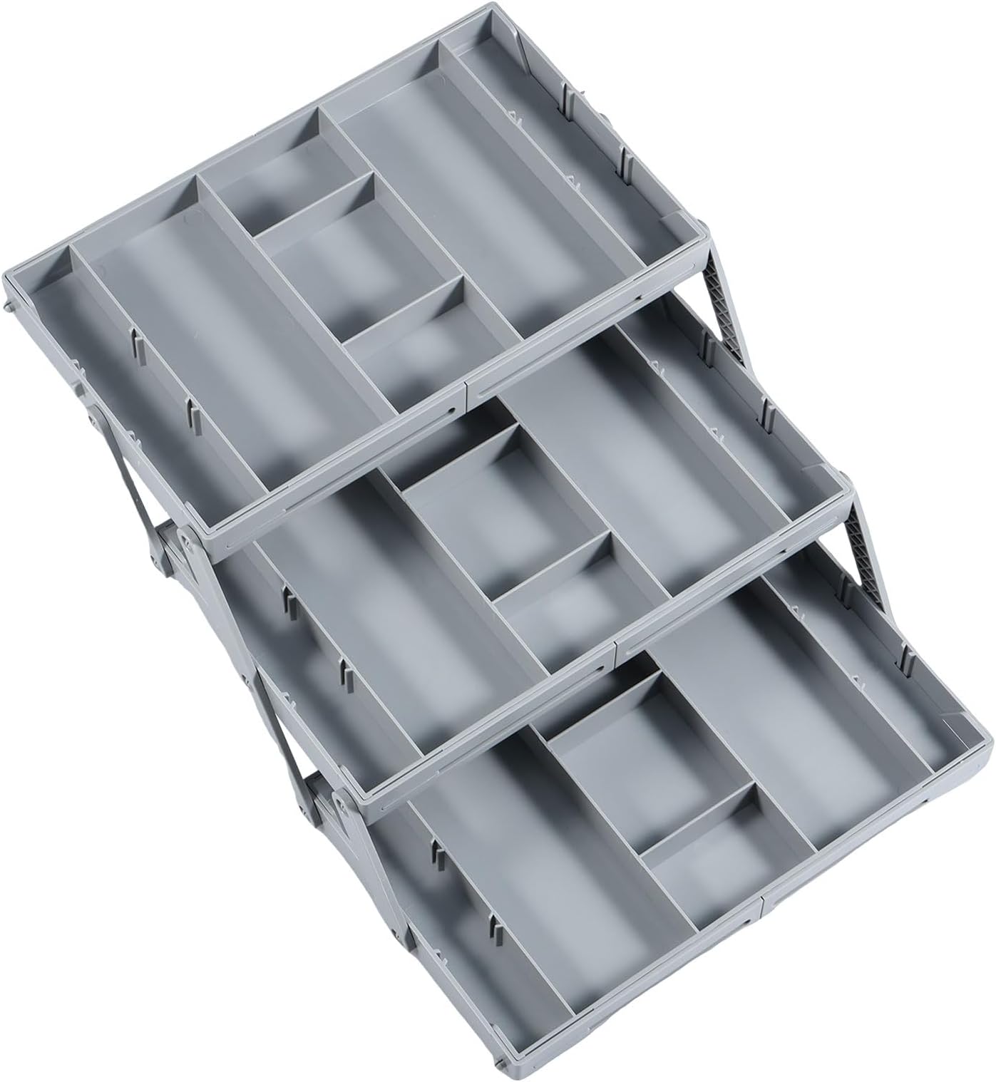 Collapsible Drawer Organizer Multi Level Drawer Dividers with Adjustable Compartments Expandable Desk Organizer Trays for Office Supplies Kitchen Gadgets Utensils Jewelry Makeup ﻿(3 Tier)