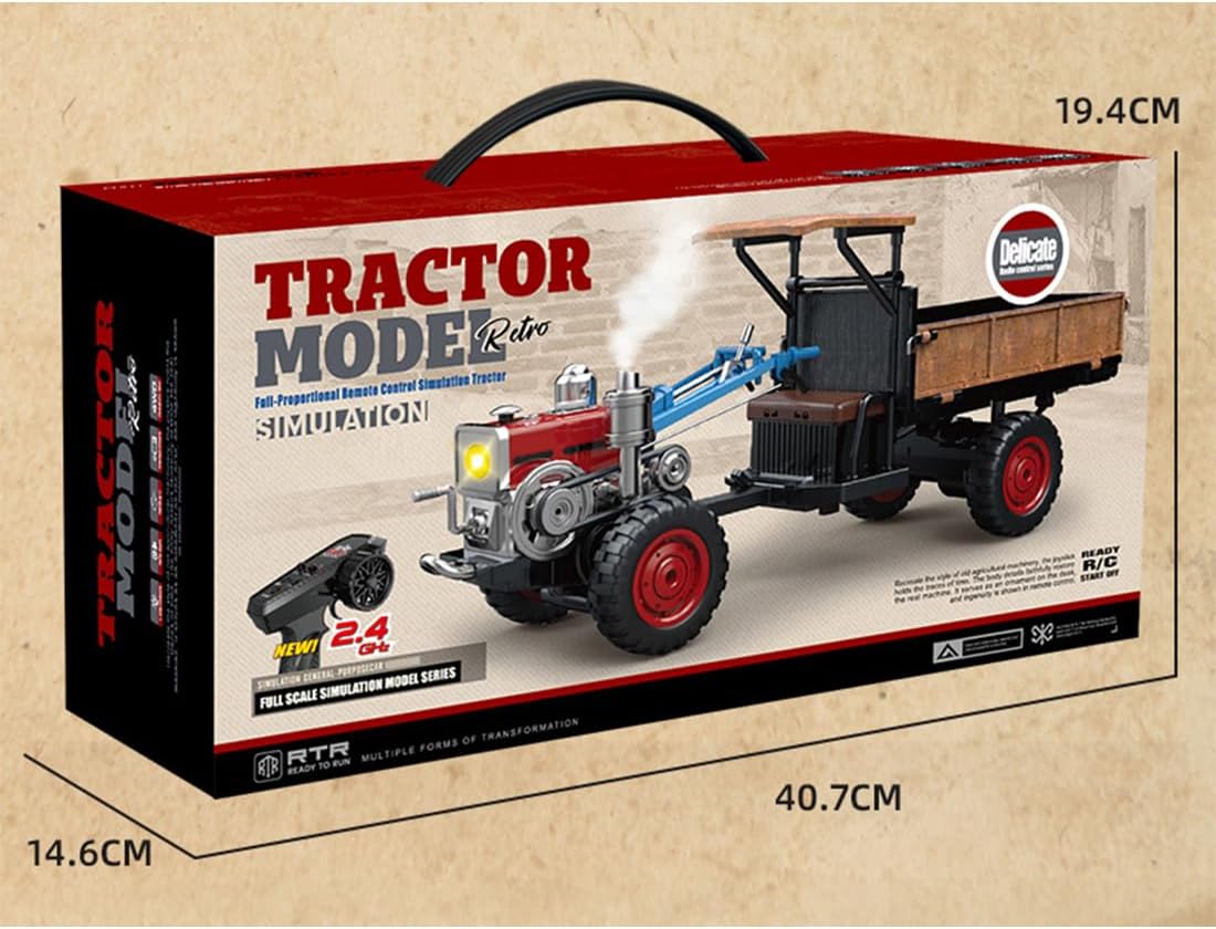 2.4G 4WD Full-Proportional Realistic RC Tractor with LED Lights, Simulated Sounds Exhaust Mist Effects (RTR)