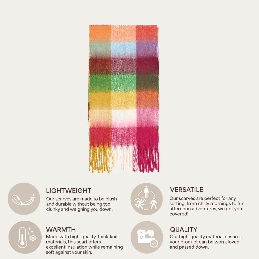 C.C Fall Winter Solid and Multicolored Woven Knit Scarf for Women - Image 2
