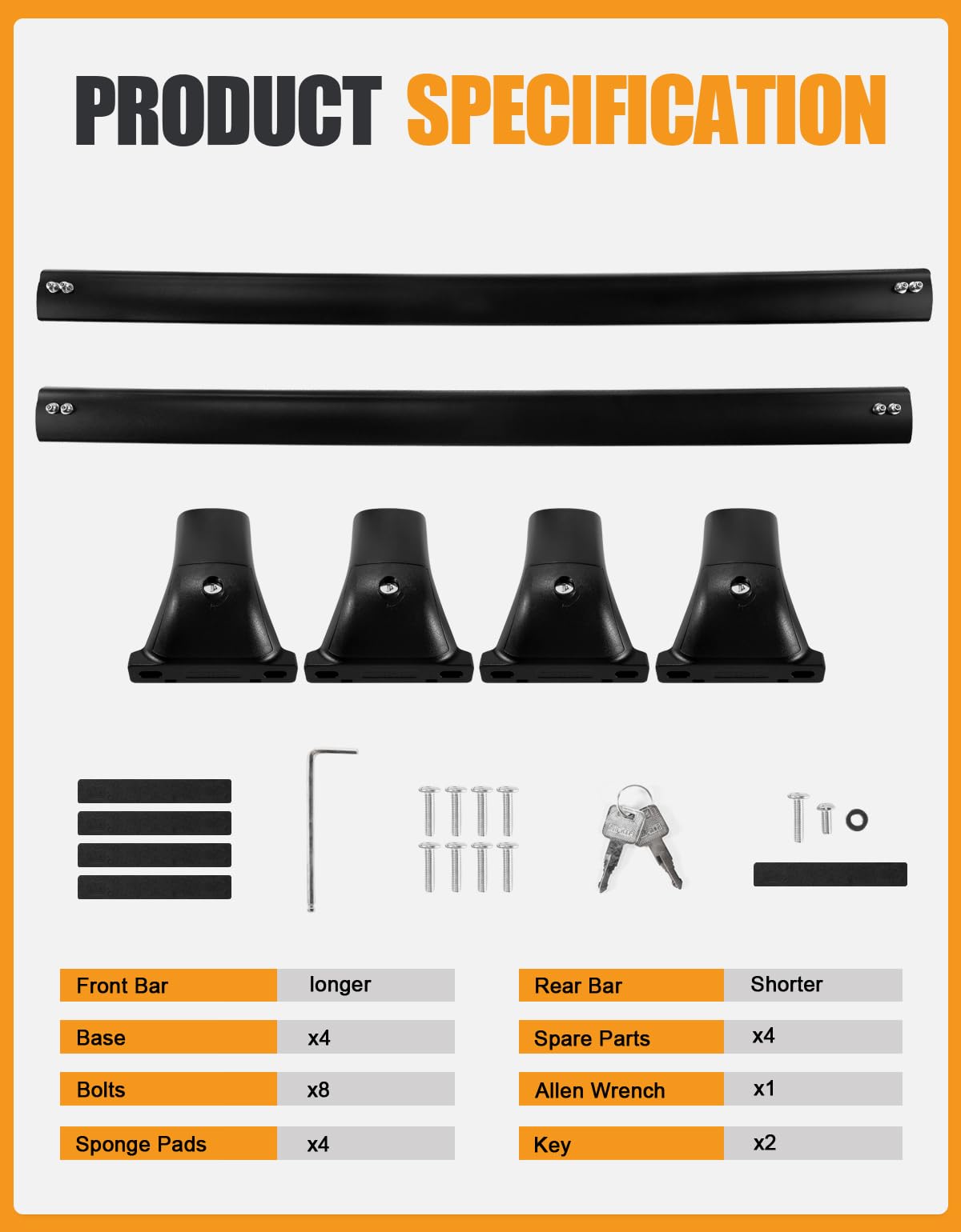 KINGGERI - Barre trasversali bloccabili da 117,9 kg compatibili con Jeep Grand Cherokee L 2021-2025 e 2022 2023 2024 2025 Grand Cherokee WL. Bagagli cargo in alluminio resistente per canoa