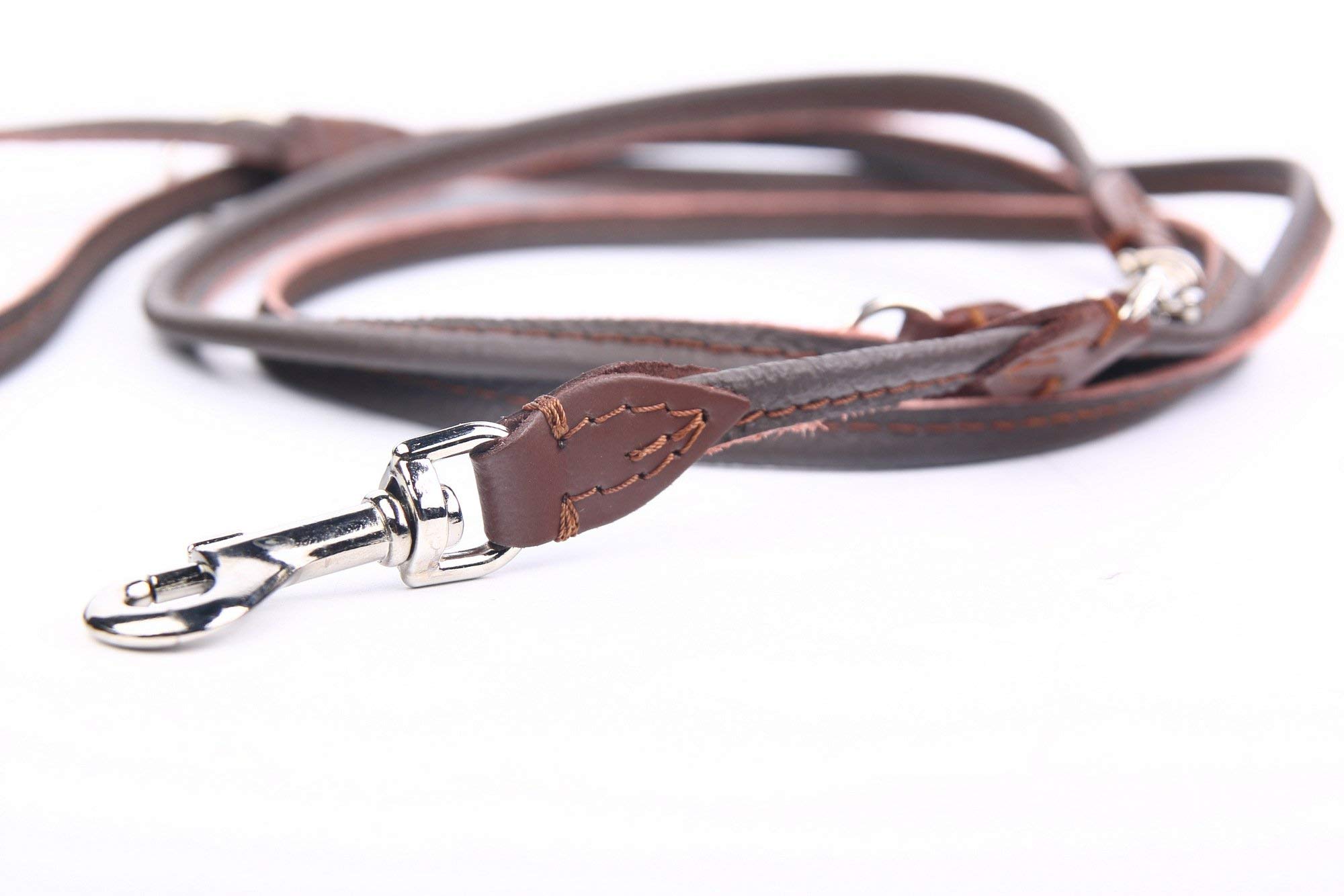 edle Echt-Leder-Hundeleine 961 8mm x 220cm, perfekt für kleinere Hunde