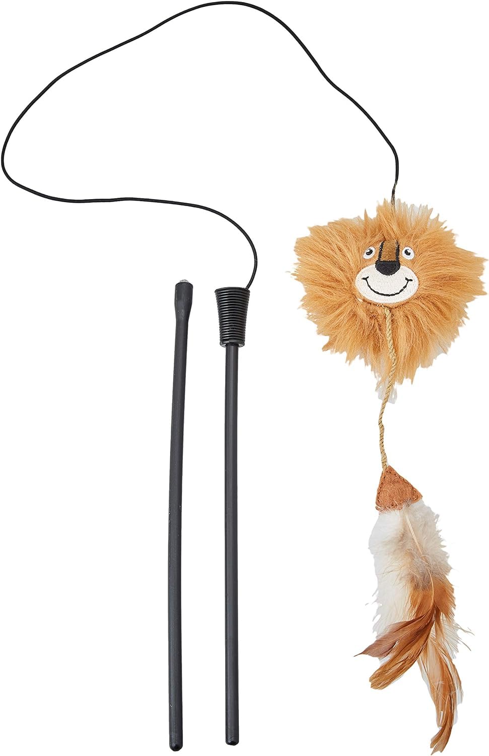 Petface Lion Teaser Toy for Cats and Kittens, Filled with Natural Catnip, Interactive Wand for Batting & Hunting Play (Pack of 1)