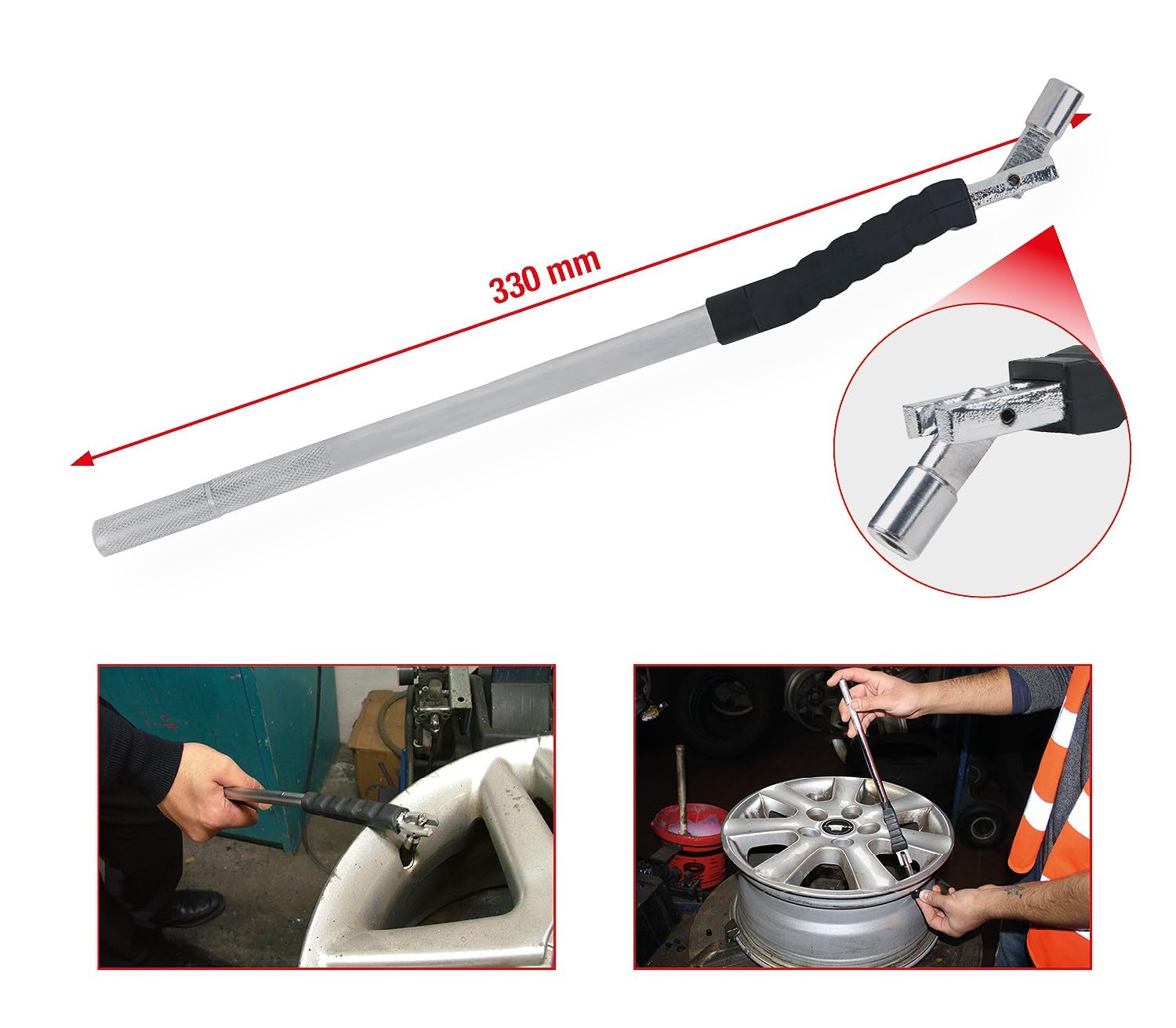 KS Tools 150.2032 Leva per Valvola Pneumatici in Metallo, 330 mm