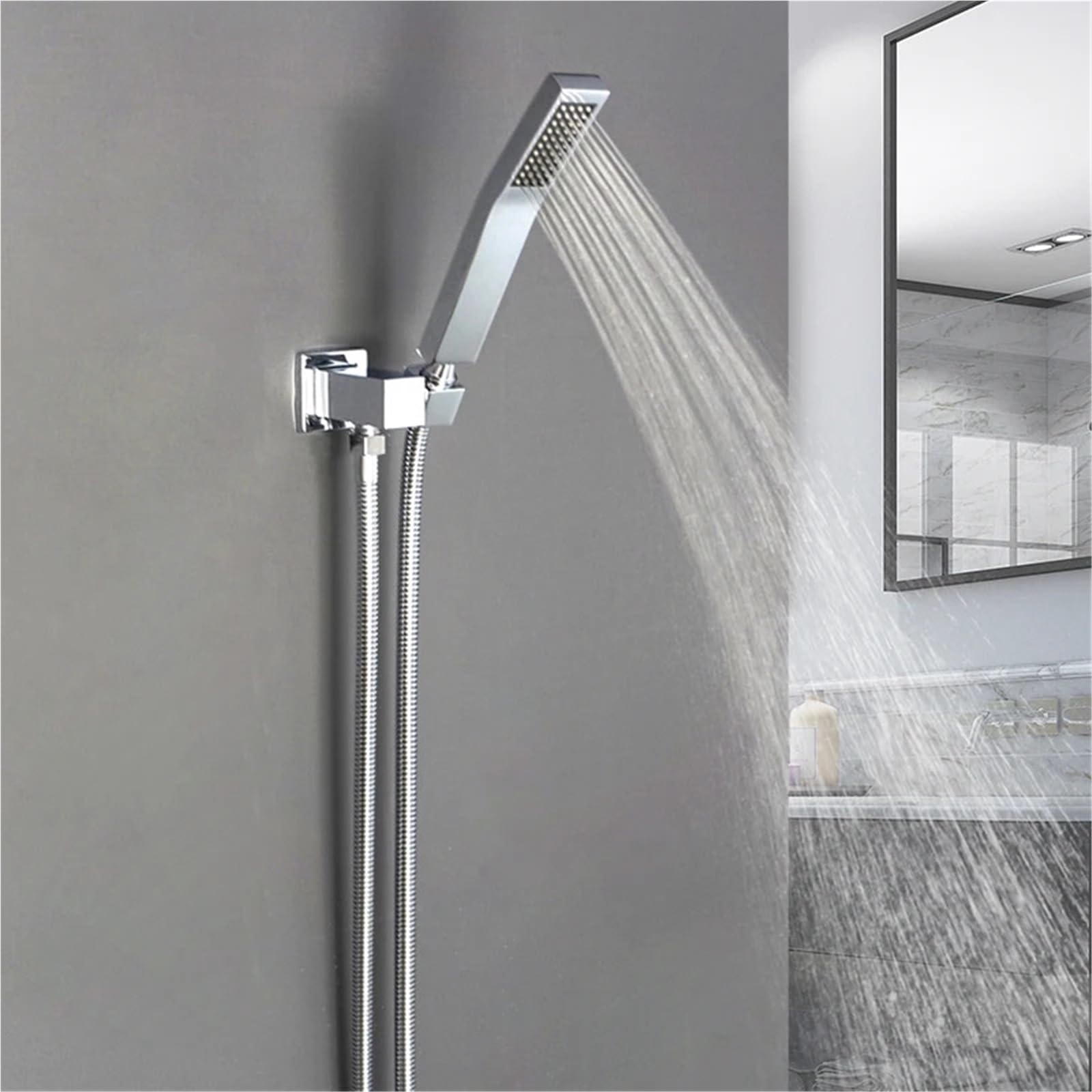 Cabezal de ducha de mano de latón pulido de repuesto contemporáneo, cuadrado, redondo, ovalado, para sistema de ducha de baño, juego de ducha G