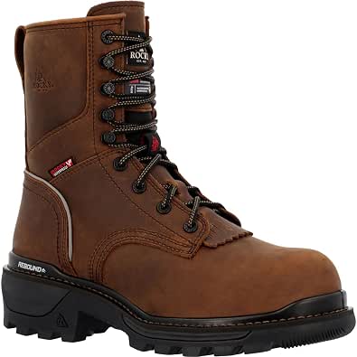 ROCKY Men's Rkk0397 Construction Boot - 9" Waterproof Logger, Electrical Hazard, Slip & Oil Resistant 6 thumbnail image