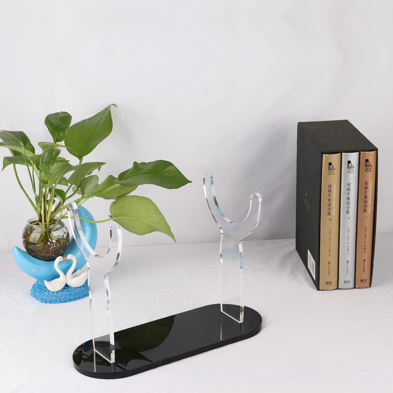 Schofarständer Acryl Shofar Display Rack Israel Yemeni Transparent Schwarz