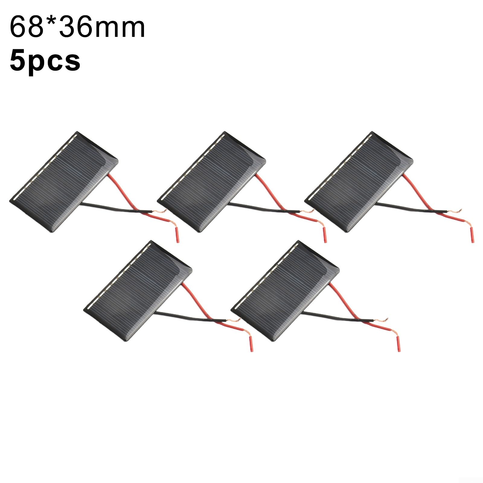 Celle solari miniatura portatili leggere affidabili che generano energia efficiente a tensione di 5V/corrente di 60mA (5pcs)