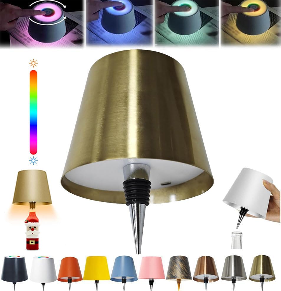 oddmmo Wireless Bottle Lamp, 2024 New Wireless Wine Bottle Light with Colorful Dimming, Rechargeable Touch Control Wine Bottle Lights, New LED Desk Lamp for Bedroom, Restaurant & Bar — image 1