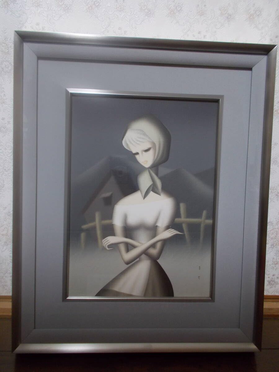 大型絵画　 油彩　東郷青児「天使の樂園」 サイン　額装済み 肉筆手描き 大型絵画 油彩 東郷青児「天使の樂園」 サイン 額装済み 肉筆手描き