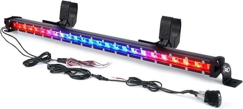 Xprite 25" LED Chase Light Bar, 1.0" Ultra-Thin Offroad Rear Chase Light w/Brake Turn Signal Running Lights for 1.75"-2"Roll Cage Compatible with UTV, ATV, Can-Am Maverick X3, SXS, Jeep, Yamaha- RBBR