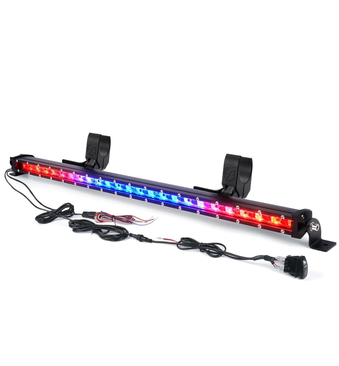 Xprite 25” LED Chase Light Bar, Offroad Rear Chase Light w/Brake Turn Signal Running Lights for 1.75”-2” Roll Cage Compati...