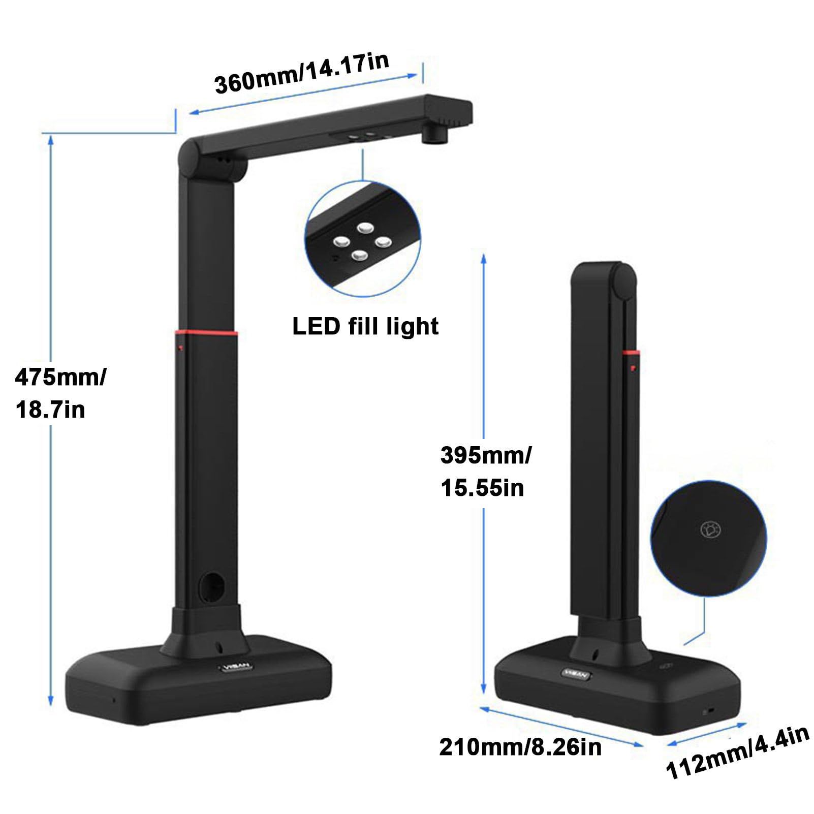 Document Scanner, Book Scanner Portable Smart A2/A3 Document