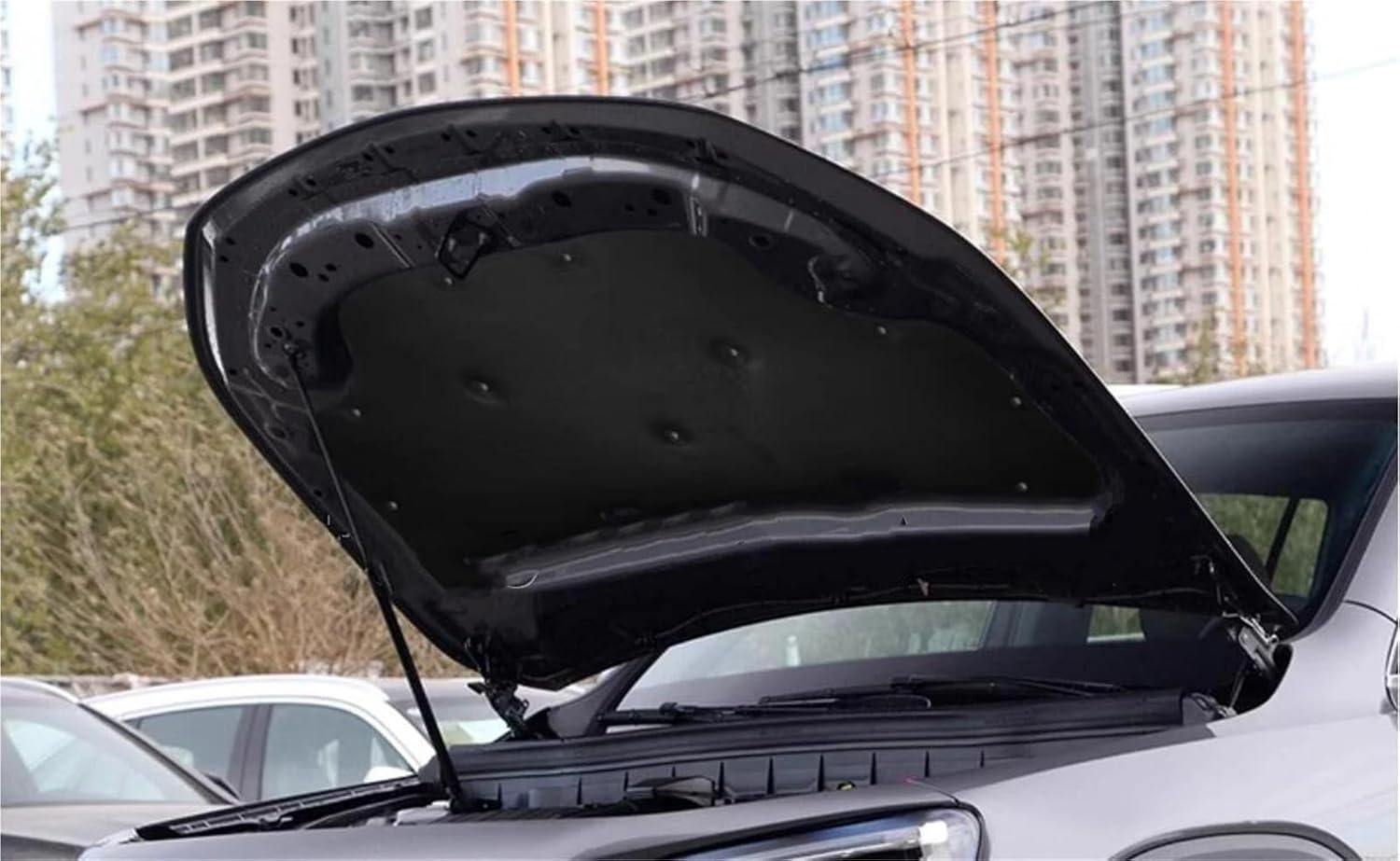 Heat Insulation Pad for Benz for GLB X247 2019 - 2023 Car Heat Sound Insulation Cotton Front Hood Engine Firewall Mat Pad Cover Noise Deadener Automobile Insulation(Black)