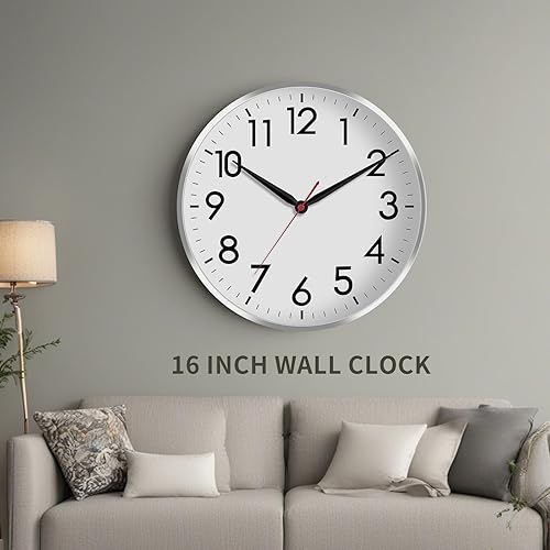 Miniatura 88 de AKCISOT Reloj de pared, moderno y pequeño, funciona con pilas, de 8 pulgadas, silencioso, analógico, clásico, para oficina, hogar, baño, cocina