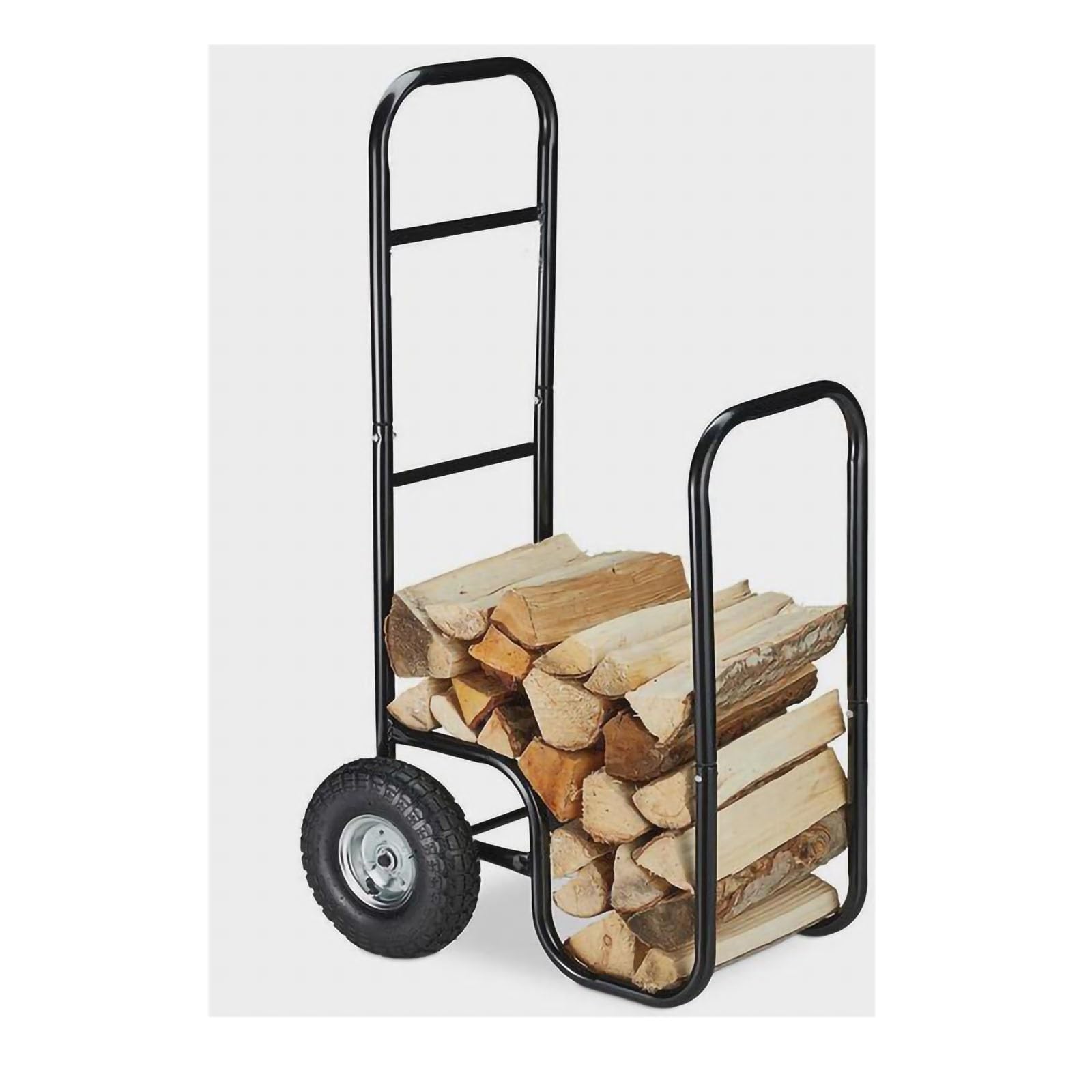 Carrello per legna da ardere con ruote grandi, carrello per legna da ardere, per interni ed esterni, design robusto